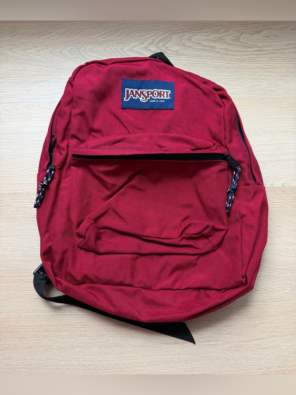 Vintage 90s Jansport Backpack Red Classic Made in USA School Bookbag